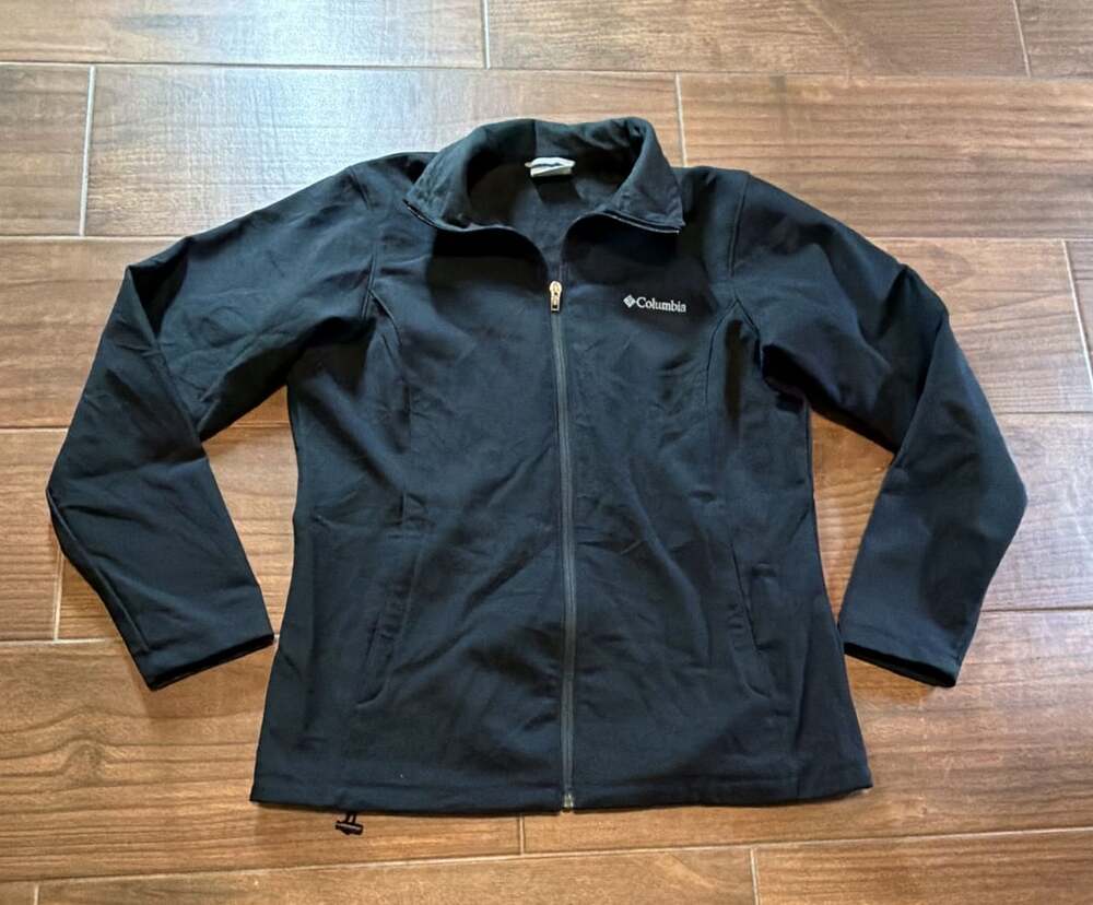 Columbia Softshell Jacket Size L Black Full Zip